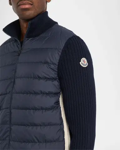 Moncler Men's Padded Wool Full-Zip Cardigan | Thumbnail 5 Moncler Men's Padded Wool Full-Zip Cardigan | Thumbnail 5