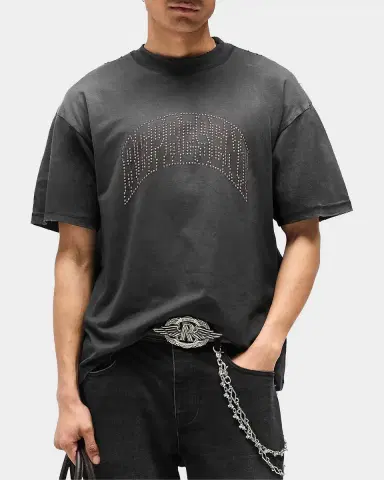 Represent Men's Embellished-Logo Stained Cotton T-Shirt | Thumbnail 4 Represent Men's Embellished-Logo Stained Cotton T-Shirt | Thumbnail 4