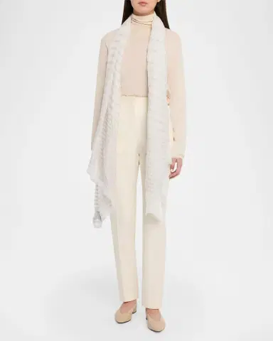 Giorgio Armani Striped Linen-Cotton Jacquard Stole, 80" x 28" | Thumbnail 2 Giorgio Armani Striped Linen-Cotton Jacquard Stole, 80" x 28" | Thumbnail 2