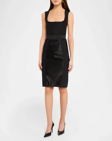 Dolce & Gabbana Lace Satin Paneled Pencil Skirt | Thumbnail 2 Dolce & Gabbana Lace Satin Paneled Pencil Skirt | Thumbnail 2