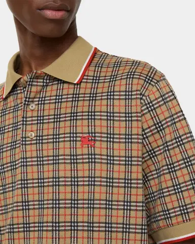 Burberry Men 's Check Cotton Blend Polo Shirt | Thumbnail 3 Burberry Men 's Check Cotton Blend Polo Shirt | Thumbnail 3