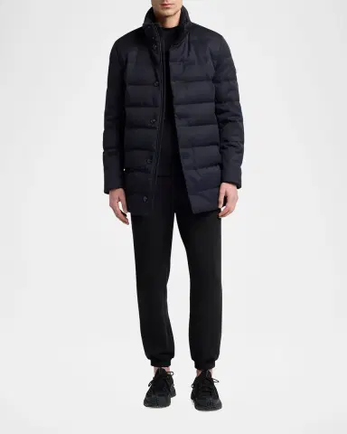 Moncler Men's Quilted Down Long Parka with Hood | Thumbnail 2 Moncler Men's Quilted Down Long Parka with Hood | Thumbnail 2