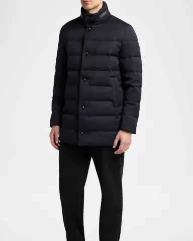 Moncler Men's Quilted Down Long Parka with Hood | Thumbnail 3 Moncler Men's Quilted Down Long Parka with Hood | Thumbnail 3