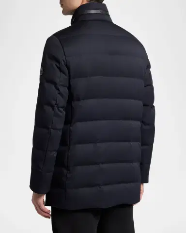 Moncler Men's Quilted Down Long Parka with Hood | Thumbnail 4 Moncler Men's Quilted Down Long Parka with Hood | Thumbnail 4