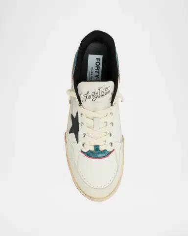 Golden Goose Men's Forty2 Leather and Suede Low-Top Sneakers | Thumbnail 5 Golden Goose Men's Forty2 Leather and Suede Low-Top Sneakers | Thumbnail 5