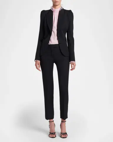 McQueen Mid-Rise Wool Slim-Leg Ankle Trousers | Thumbnail 2 McQueen Mid-Rise Wool Slim-Leg Ankle Trousers | Thumbnail 2