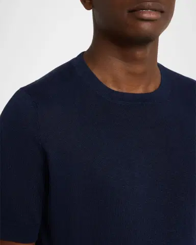 Brunello Cucinelli Men's Linen and Cotton Knit Short-Sleeve Sweater | Thumbnail 5 Brunello Cucinelli Men's Linen and Cotton Knit Short-Sleeve Sweater | Thumbnail 5