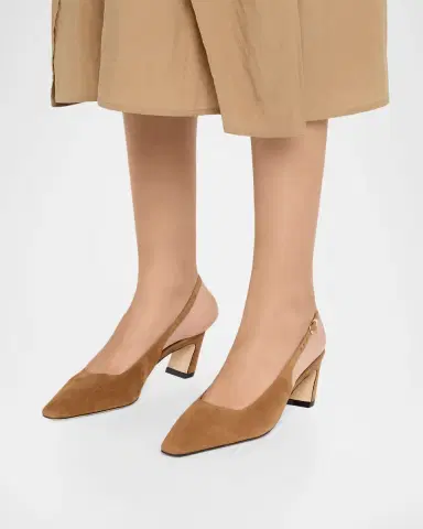 Stuart Weitzman 50mm Stassi Suede Slingback Pumps | Thumbnail 2 Stuart Weitzman 50mm Stassi Suede Slingback Pumps | Thumbnail 2