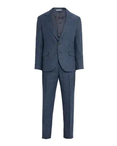 Brunello Cucinelli Men 's Linen Houndstooth Two-Piece Suit | Thumbnail 1 Brunello Cucinelli Men 's Linen Houndstooth Two-Piece Suit | Thumbnail 1