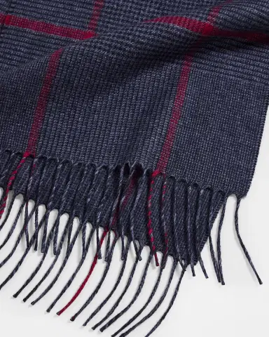 PIACENZA Men's Silk Cashmere Glen Plaid Scarf | Thumbnail 4 PIACENZA Men's Silk Cashmere Glen Plaid Scarf | Thumbnail 4