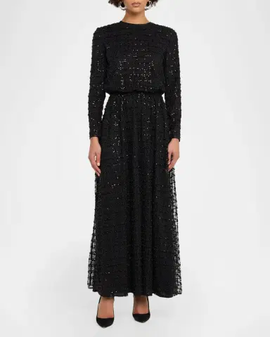 Emporio Armani Sequined Tulle Long Dress | Thumbnail 2 Emporio Armani Sequined Tulle Long Dress | Thumbnail 2