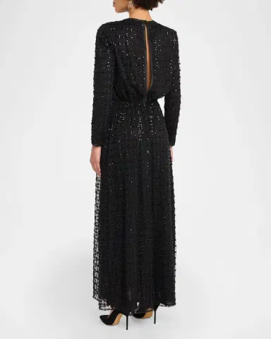 Emporio Armani Sequined Tulle Long Dress | Thumbnail 3 Emporio Armani Sequined Tulle Long Dress | Thumbnail 3