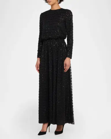Emporio Armani Sequined Tulle Long Dress | Thumbnail 4 Emporio Armani Sequined Tulle Long Dress | Thumbnail 4