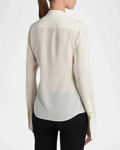 McQueen Ruffle Crepe De Chine Shirt | Thumbnail 3 McQueen Ruffle Crepe De Chine Shirt | Thumbnail 3
