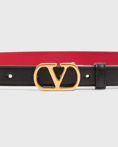 Valentino Garavani VLogo Signature Reversible Calfskin Belt, 20mm | Thumbnail 3 Valentino Garavani VLogo Signature Reversible Calfskin Belt, 20mm | Thumbnail 3