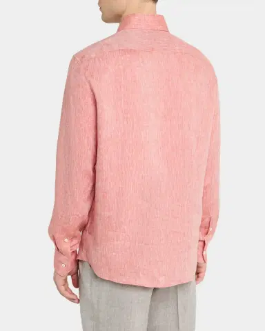 Brunello Cucinelli Men's Linen Classic Fit Button-Down Shirt | Thumbnail 3 Brunello Cucinelli Men's Linen Classic Fit Button-Down Shirt | Thumbnail 3