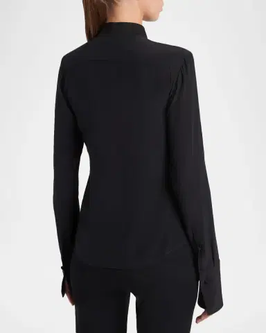 McQueen Ruffle Crepe De Chine Shirt | Thumbnail 3 McQueen Ruffle Crepe De Chine Shirt | Thumbnail 3