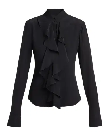 McQueen Ruffle Crepe De Chine Shirt | Thumbnail 1 McQueen Ruffle Crepe De Chine Shirt | Thumbnail 1