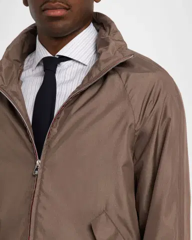 Brunello Cucinelli Men's Unlined Hooded Full-Zip Jacket | Thumbnail 5 Brunello Cucinelli Men's Unlined Hooded Full-Zip Jacket | Thumbnail 5