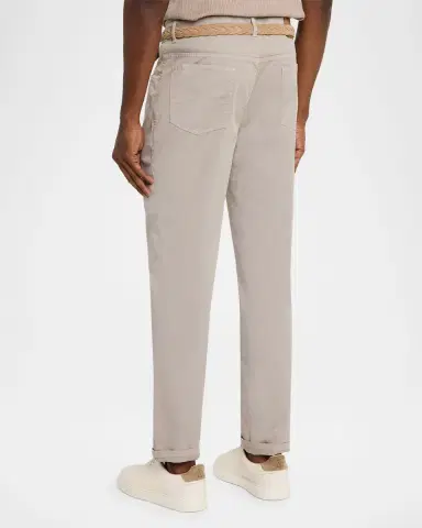 Brunello Cucinelli Men's Dyed Cotton Straight-Fit Five-Pocket Pants | Thumbnail 3 Brunello Cucinelli Men's Dyed Cotton Straight-Fit Five-Pocket Pants | Thumbnail 3
