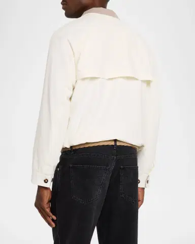 Brunello Cucinelli Men's Water-Resistant Cotton Gabardine Jacket | Thumbnail 3 Brunello Cucinelli Men's Water-Resistant Cotton Gabardine Jacket | Thumbnail 3