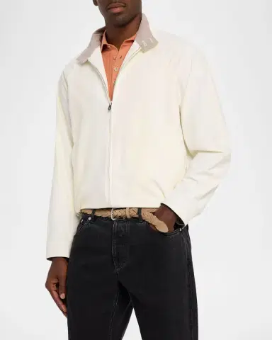 Brunello Cucinelli Men's Water-Resistant Cotton Gabardine Jacket | Thumbnail 4 Brunello Cucinelli Men's Water-Resistant Cotton Gabardine Jacket | Thumbnail 4