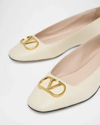 Valentino Garavani VLogo Signature Leather Ballerina Flats | Thumbnail 5 Valentino Garavani VLogo Signature Leather Ballerina Flats | Thumbnail 5
