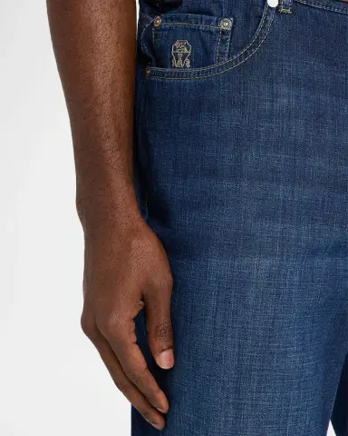 Brunello Cucinelli Men's Denim Classic Fit Five-Pocket Jeans | Thumbnail 5 Brunello Cucinelli Men's Denim Classic Fit Five-Pocket Jeans | Thumbnail 5
