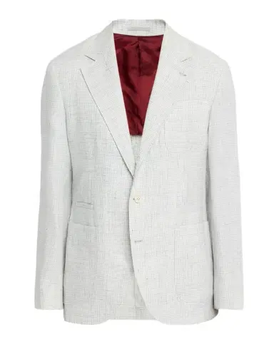 Brunello Cucinelli Men's Linen Houndstooth Deconstructed Blazer | Thumbnail 1 Brunello Cucinelli Men's Linen Houndstooth Deconstructed Blazer | Thumbnail 1