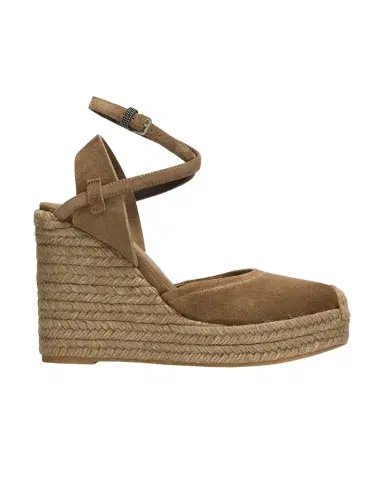 Brunello Cucinelli 80mm Monili Suede Espadrille Wedges | Thumbnail 1 Brunello Cucinelli 80mm Monili Suede Espadrille Wedges | Thumbnail 1