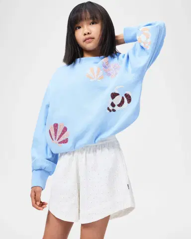 Molo Girl's Marge Sequin-Embroidered Cotton Sweatshirt | Thumbnail 3 Molo Girl's Marge Sequin-Embroidered Cotton Sweatshirt | Thumbnail 3
