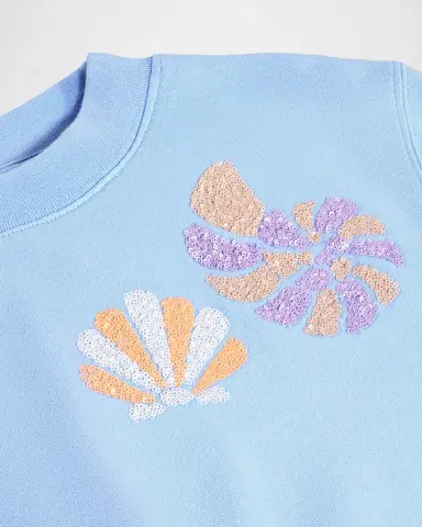 Molo Girl's Marge Sequin-Embroidered Cotton Sweatshirt | Thumbnail 4 Molo Girl's Marge Sequin-Embroidered Cotton Sweatshirt | Thumbnail 4