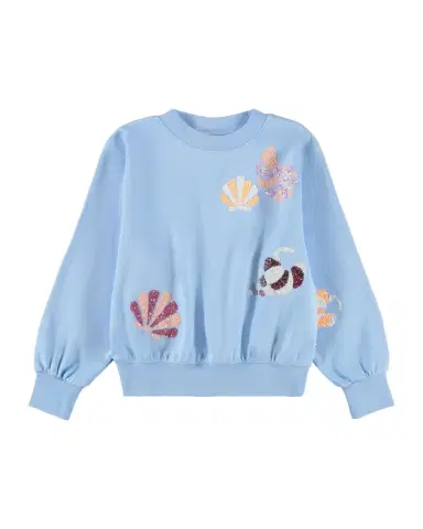 Molo Girl's Marge Sequin-Embroidered Cotton Sweatshirt | Thumbnail 1 Molo Girl's Marge Sequin-Embroidered Cotton Sweatshirt | Thumbnail 1