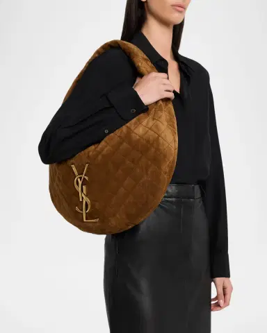Saint Laurent Icare YSL Quilted Suede Hobo Bag | Thumbnail 2 Saint Laurent Icare YSL Quilted Suede Hobo Bag | Thumbnail 2