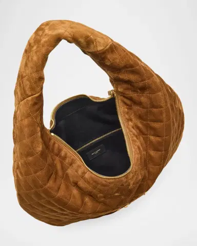 Saint Laurent Icare YSL Quilted Suede Hobo Bag | Thumbnail 4 Saint Laurent Icare YSL Quilted Suede Hobo Bag | Thumbnail 4