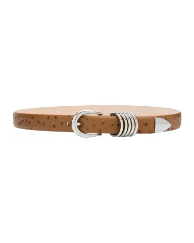 Déhanche Hollyhock Ostrich-Embossed Leather Belt | Thumbnail 1 Déhanche Hollyhock Ostrich-Embossed Leather Belt | Thumbnail 1