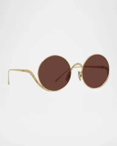 Loewe Island 50mm Metal Rimless Round Sunglasses | Thumbnail 3 Loewe Island 50mm Metal Rimless Round Sunglasses | Thumbnail 3
