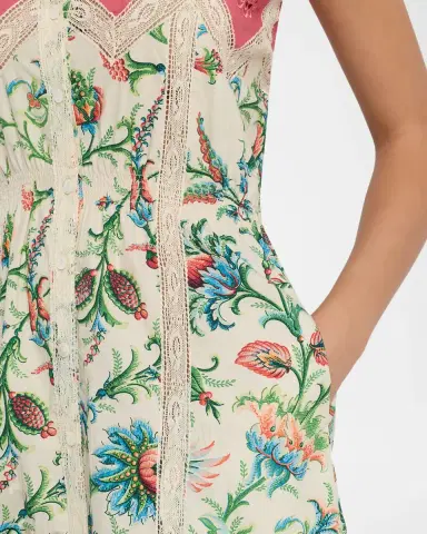 Etro Crochet-Inset Floral Cotton Button-Front Midi Dress | Thumbnail 5 Etro Crochet-Inset Floral Cotton Button-Front Midi Dress | Thumbnail 5