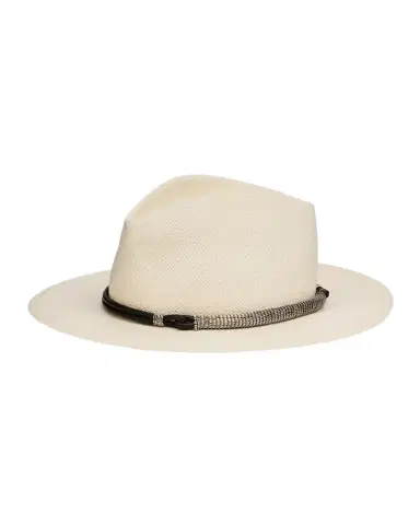 Brunello Cucinelli Straw Fedora with Precious Leather Band | Thumbnail 1 Brunello Cucinelli Straw Fedora with Precious Leather Band | Thumbnail 1