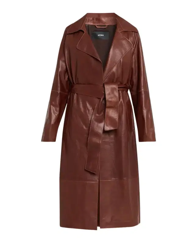 Yava Wrap-Front Leather Coat Yava Wrap-Front Leather Coat