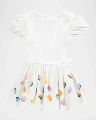 Molo Girl's Caitlin Puff-Sleeve Organic Cotton Dress, Size 6M-2 | Thumbnail 2 Molo Girl's Caitlin Puff-Sleeve Organic Cotton Dress, Size 6M-2 | Thumbnail 2