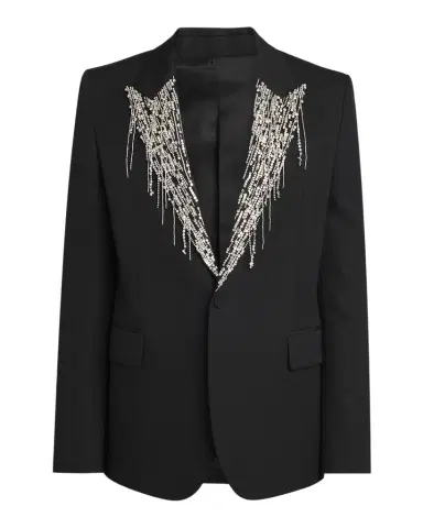 Alexander McQueen Men's Crystal Embroidery Single-Breasted Sport Coat | Thumbnail 1 Alexander McQueen Men's Crystal Embroidery Single-Breasted Sport Coat | Thumbnail 1