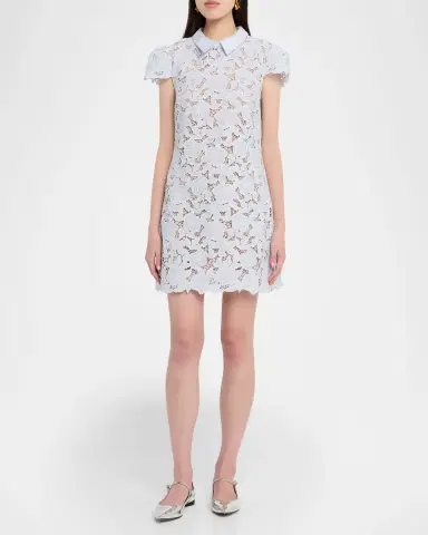 Self-Portrait Floral Guipure Lace Mini Dress | Thumbnail 2 Self-Portrait Floral Guipure Lace Mini Dress | Thumbnail 2