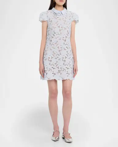 Self-Portrait Floral Guipure Lace Mini Dress | Thumbnail 4 Self-Portrait Floral Guipure Lace Mini Dress | Thumbnail 4
