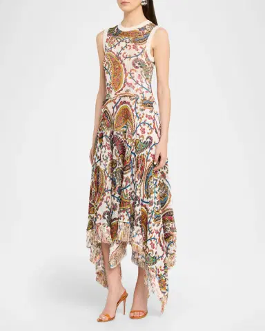 Etro Paisley Knit Fringed Handkerchief Midi Dress | Thumbnail 4 Etro Paisley Knit Fringed Handkerchief Midi Dress | Thumbnail 4