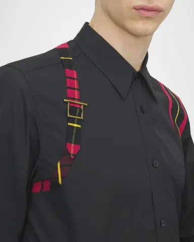McQueen Men's Tartan Harness Cotton Button-Down Shirt | Thumbnail 5 McQueen Men's Tartan Harness Cotton Button-Down Shirt | Thumbnail 5