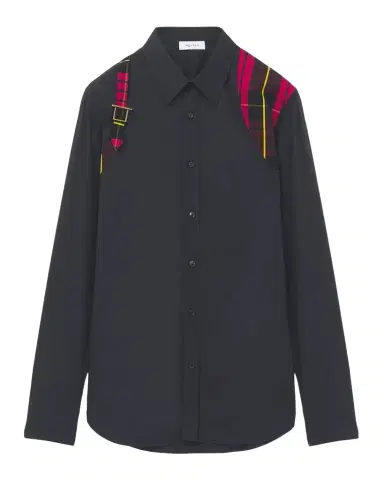 McQueen Men's Tartan Harness Cotton Button-Down Shirt | Thumbnail 1 McQueen Men's Tartan Harness Cotton Button-Down Shirt | Thumbnail 1