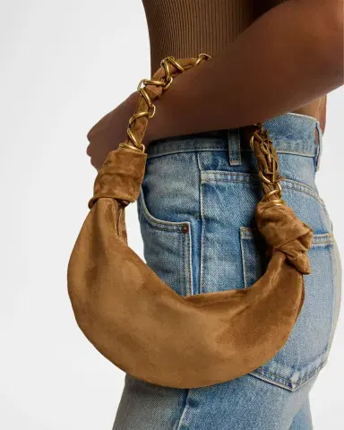 Saint Laurent Amalia Mini YSL Suede Hobo Bag | Thumbnail 2 Saint Laurent Amalia Mini YSL Suede Hobo Bag | Thumbnail 2