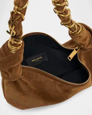 Saint Laurent Amalia Mini YSL Suede Hobo Bag | Thumbnail 4 Saint Laurent Amalia Mini YSL Suede Hobo Bag | Thumbnail 4