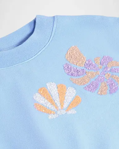 Molo Girl's Marge Floral Sequined Organic Cotton Sweatshirt | Thumbnail 4 Molo Girl's Marge Floral Sequined Organic Cotton Sweatshirt | Thumbnail 4